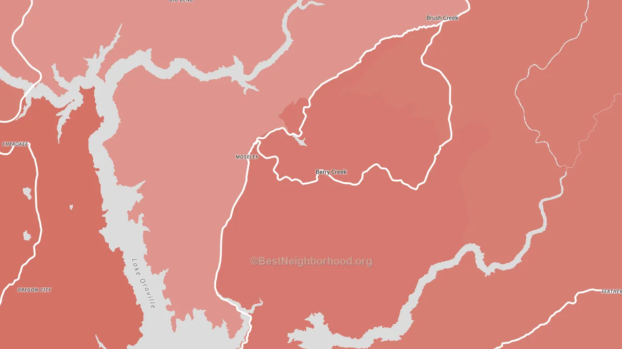 Berry Creek, CA block-group political-lean map