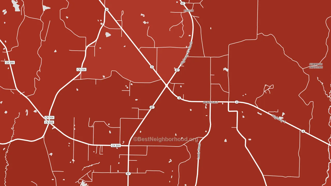 Berrydale, FL block-group political-lean map