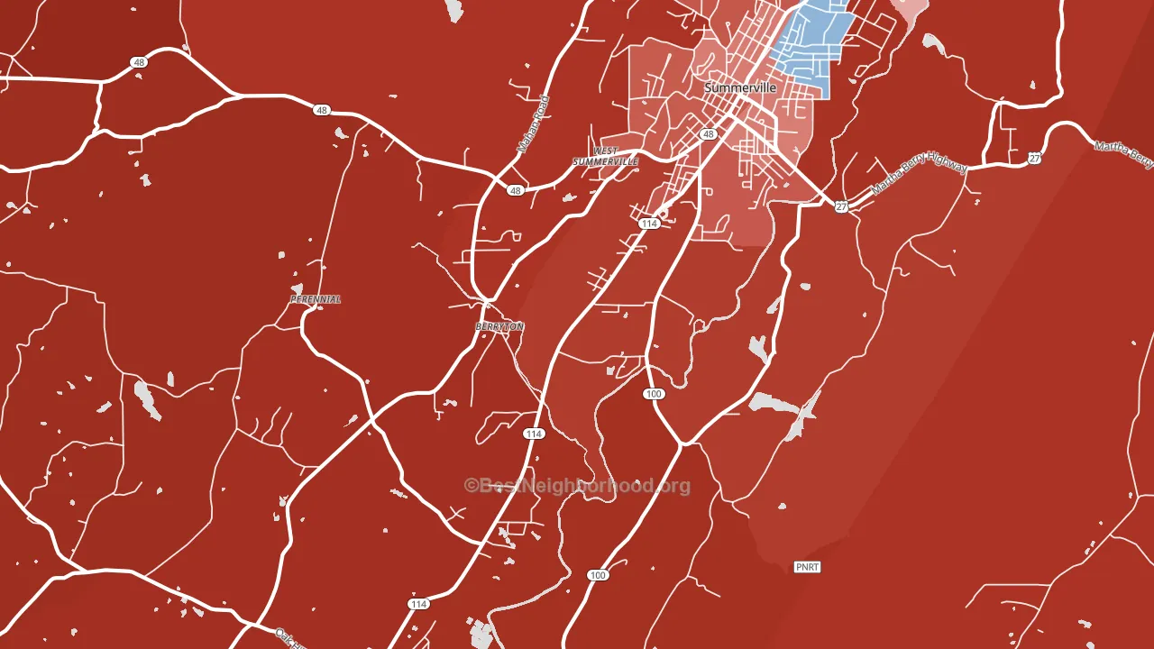 Berryton, GA block-group political-lean map