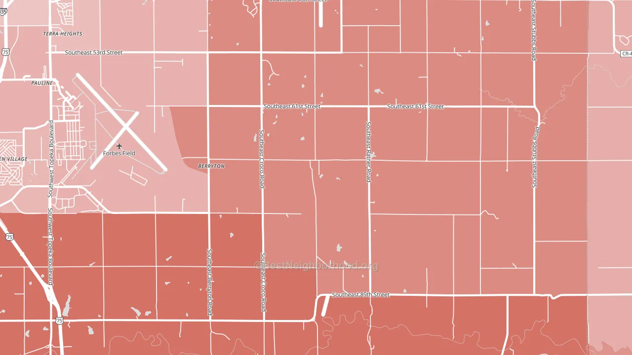 Berryton, KS block-group political-lean map