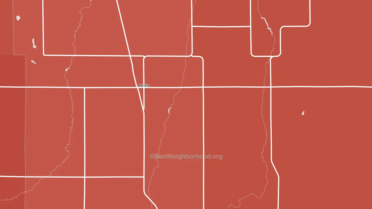 Bertha, MN block-group political-lean map