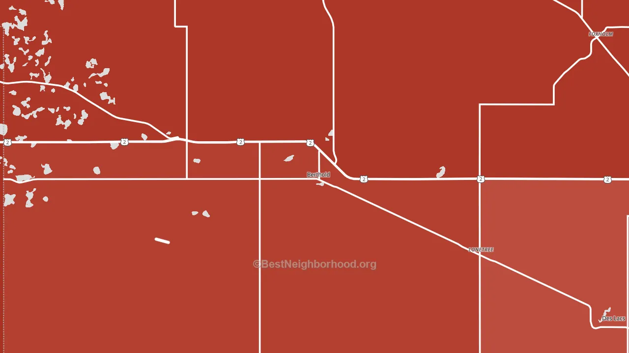 Berthold, ND block-group political-lean map