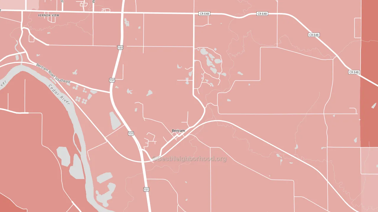 Bertram, IA block-group political-lean map