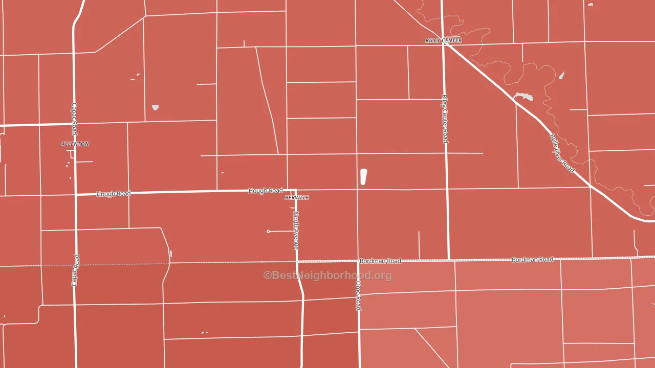 Berville, MI block-group political-lean map
