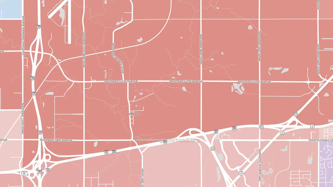 Berwick, IA block-group political-lean map