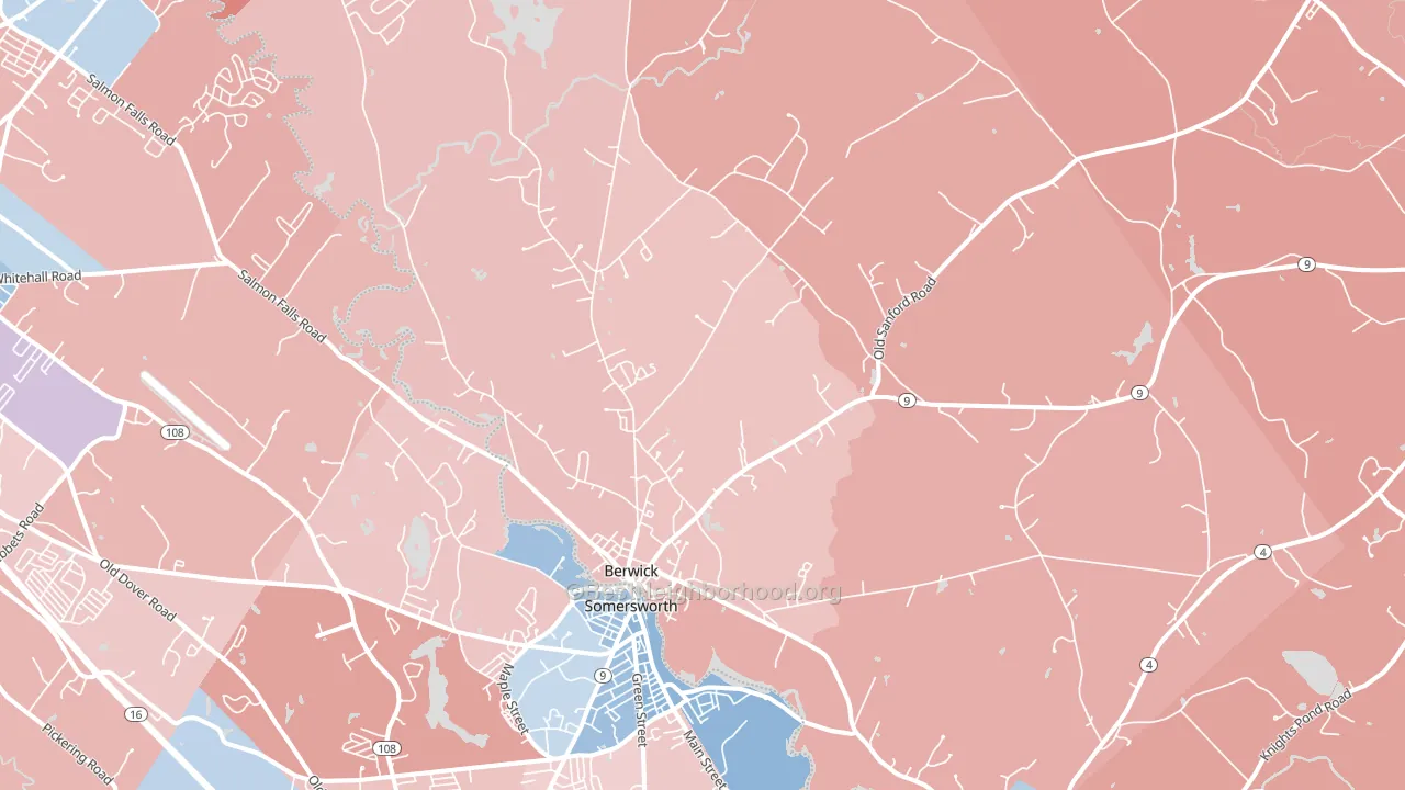 Berwick, ME block-group political-lean map