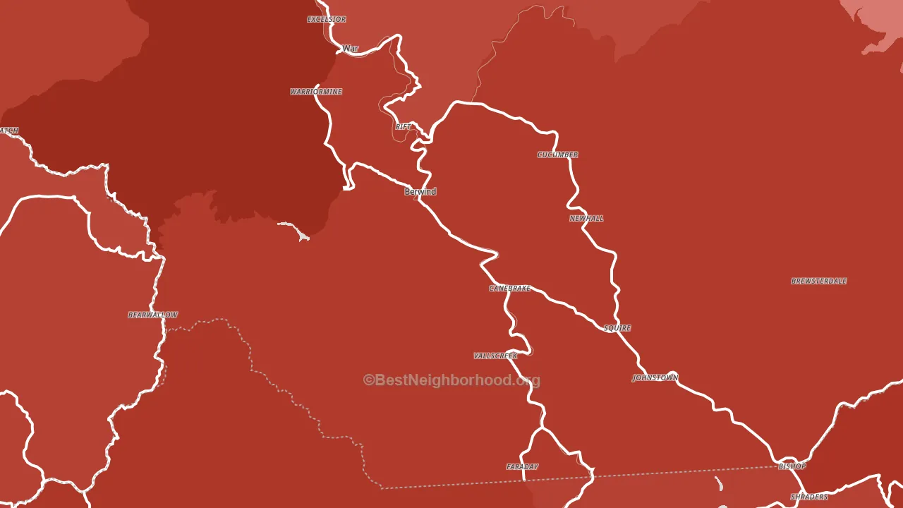 Berwind, WV block-group political-lean map