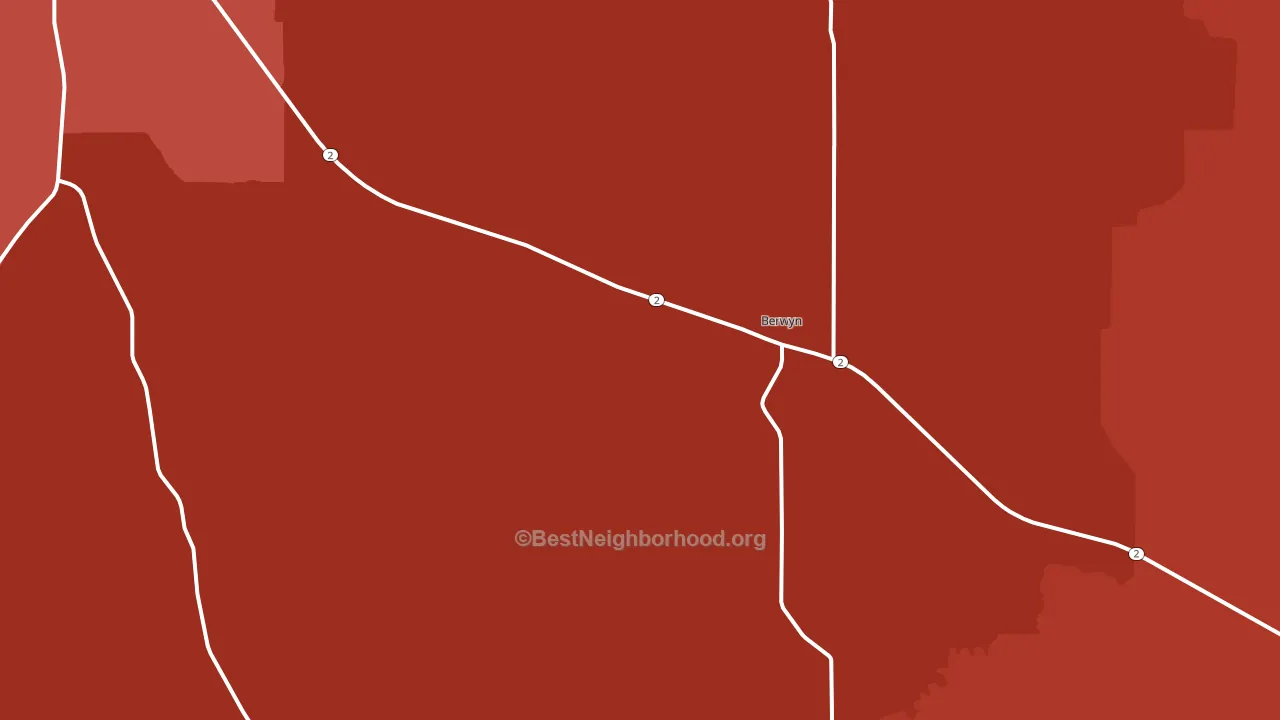 Berwyn, NE block-group political-lean map