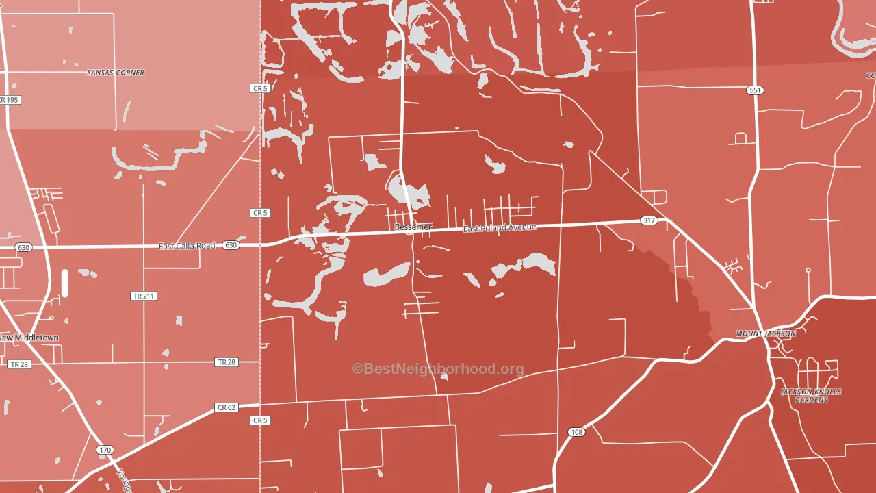 Bessemer, PA block-group political-lean map