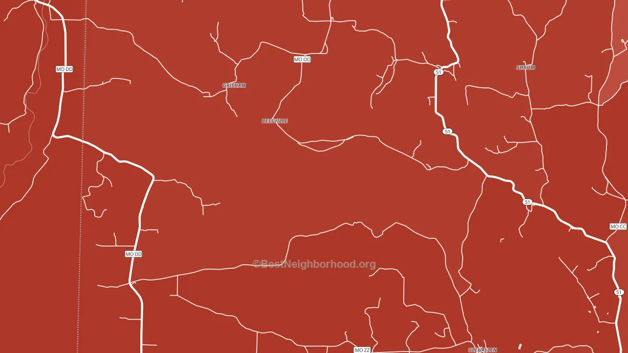 Bessville, MO block-group political-lean map