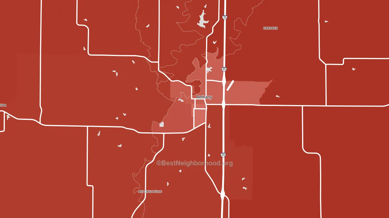 Bethany, MO block-group political-lean map
