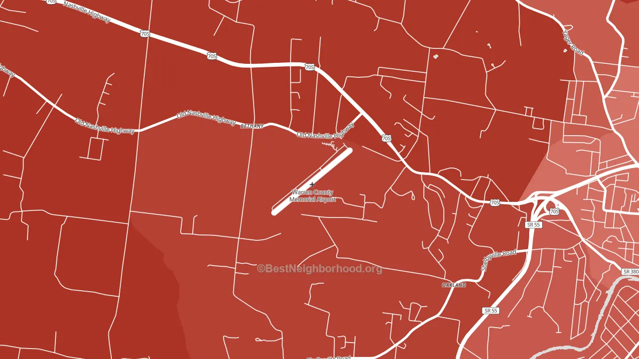 Bethany, TN block-group political-lean map
