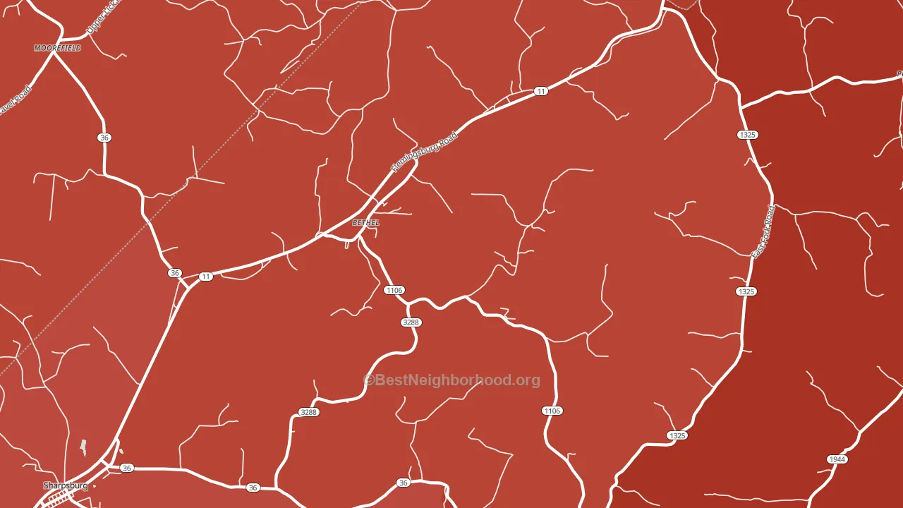 Bethel, KY block-group political-lean map