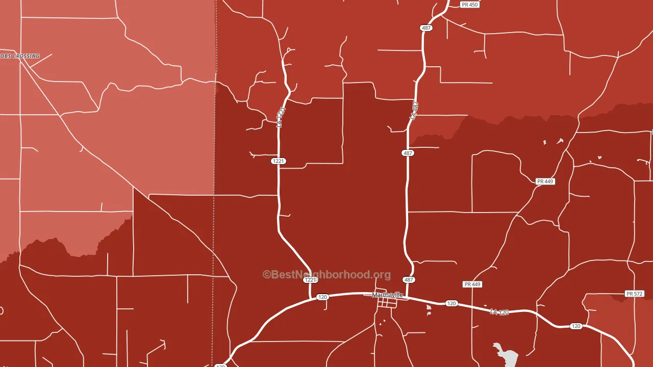 Bethel, LA block-group political-lean map
