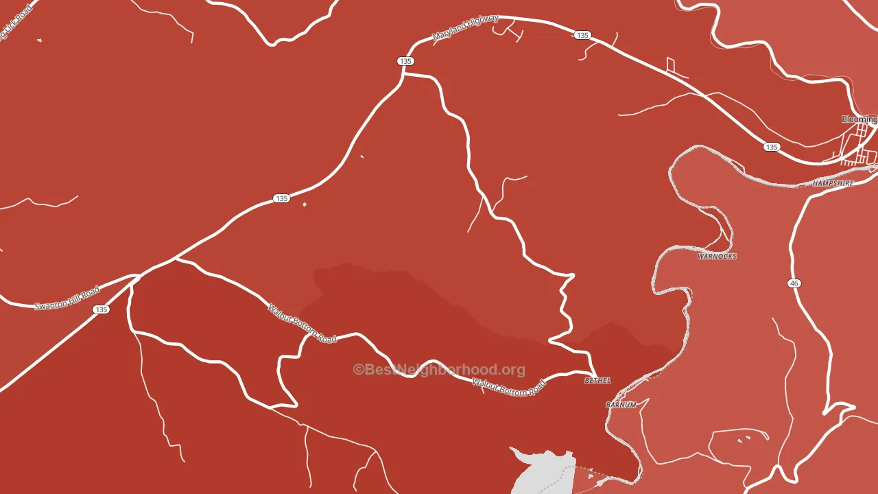 Bethel, MD block-group political-lean map