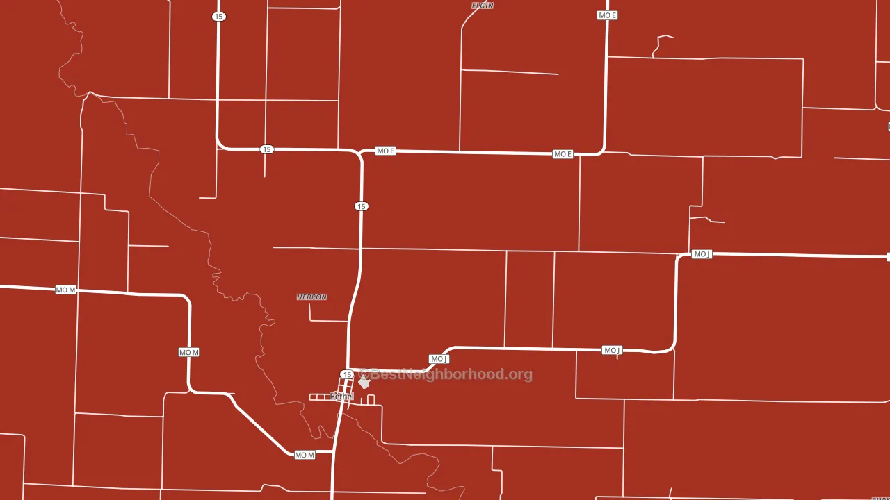Bethel, MO block-group political-lean map