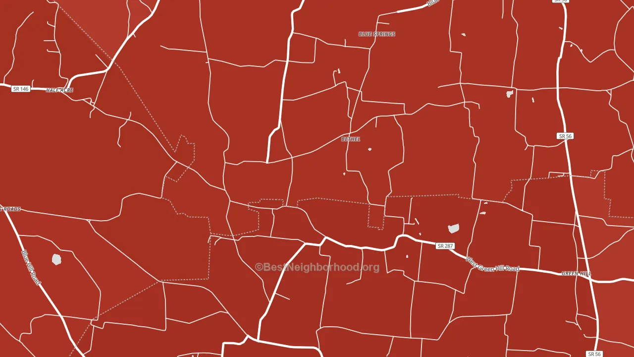 Bethel, TN block-group political-lean map