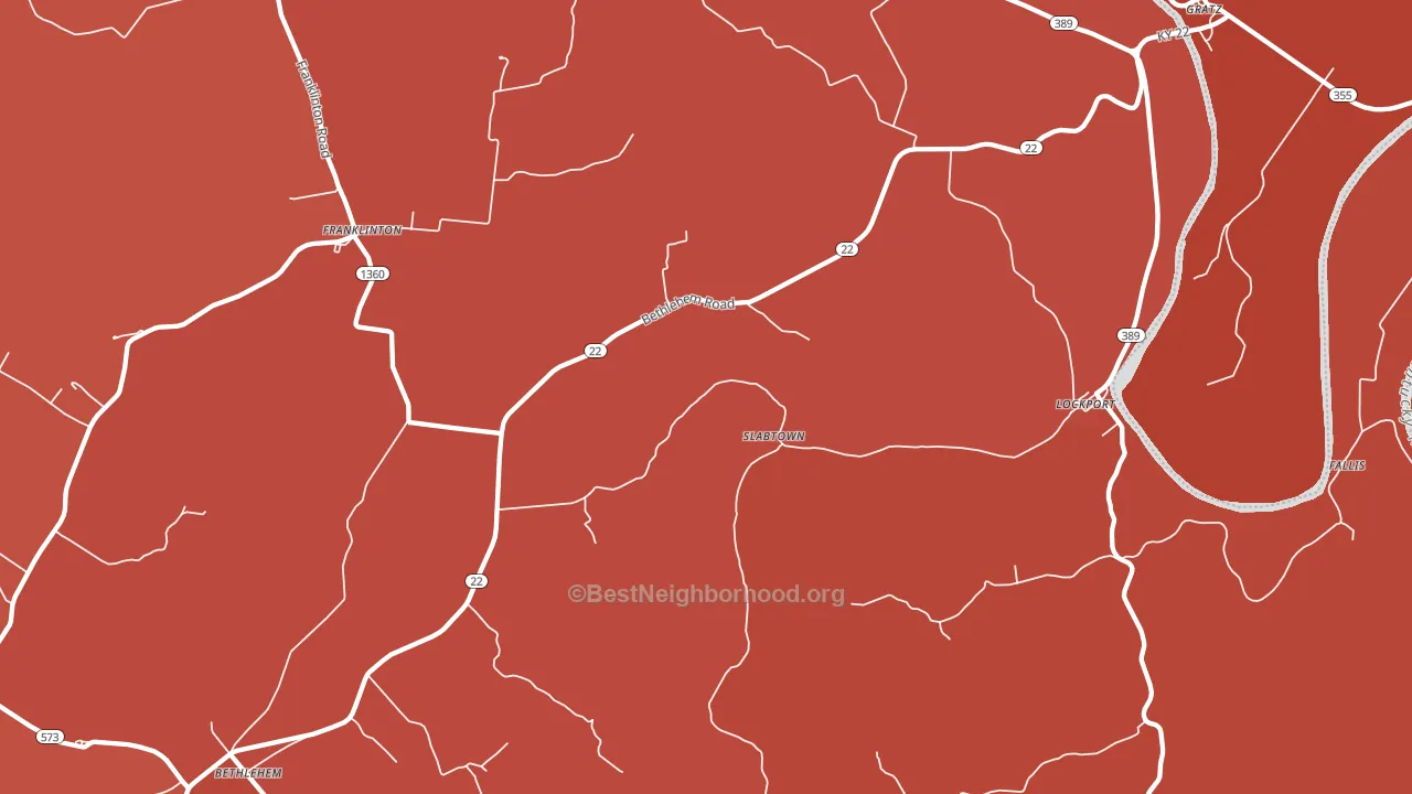 Bethlehem, KY block-group political-lean map