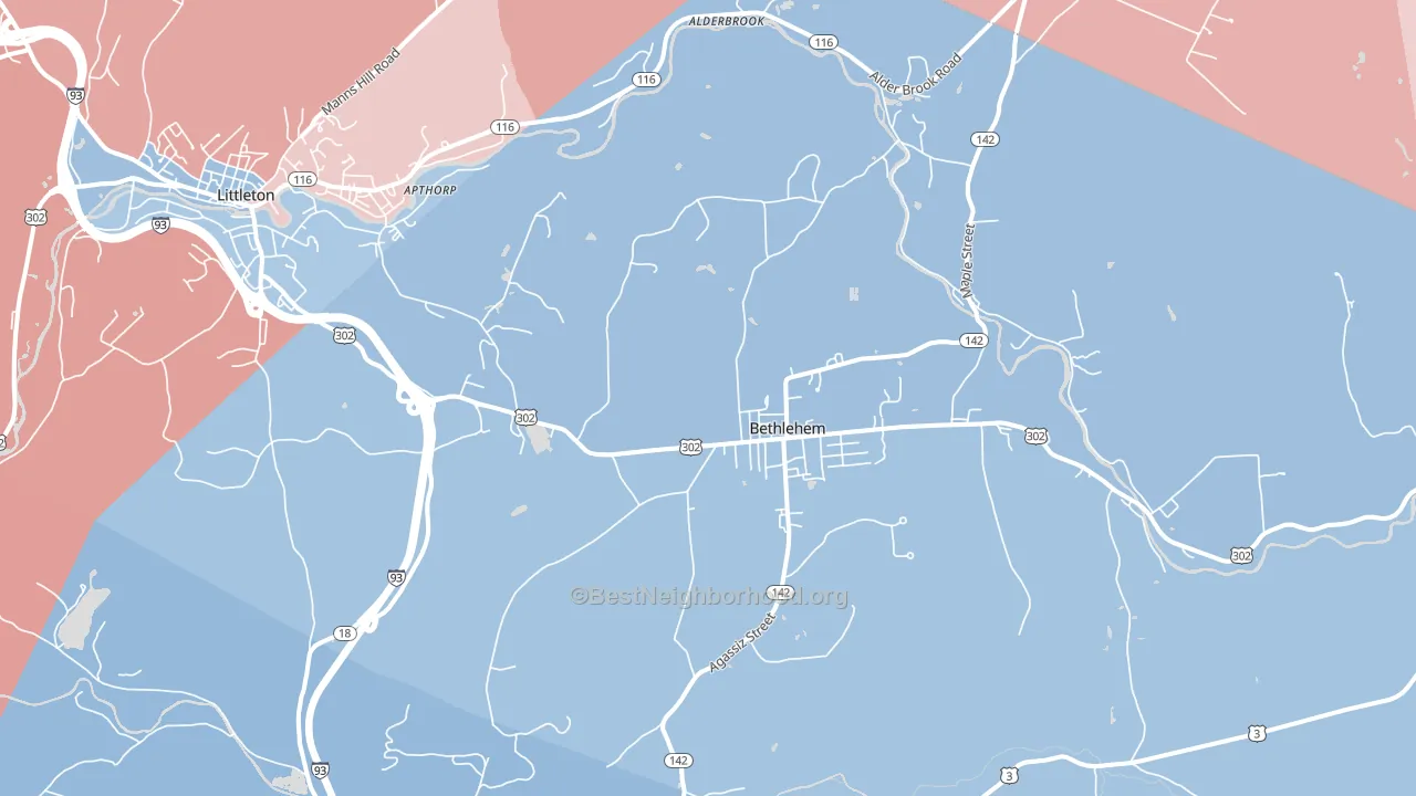 Bethlehem, NH block-group political-lean map