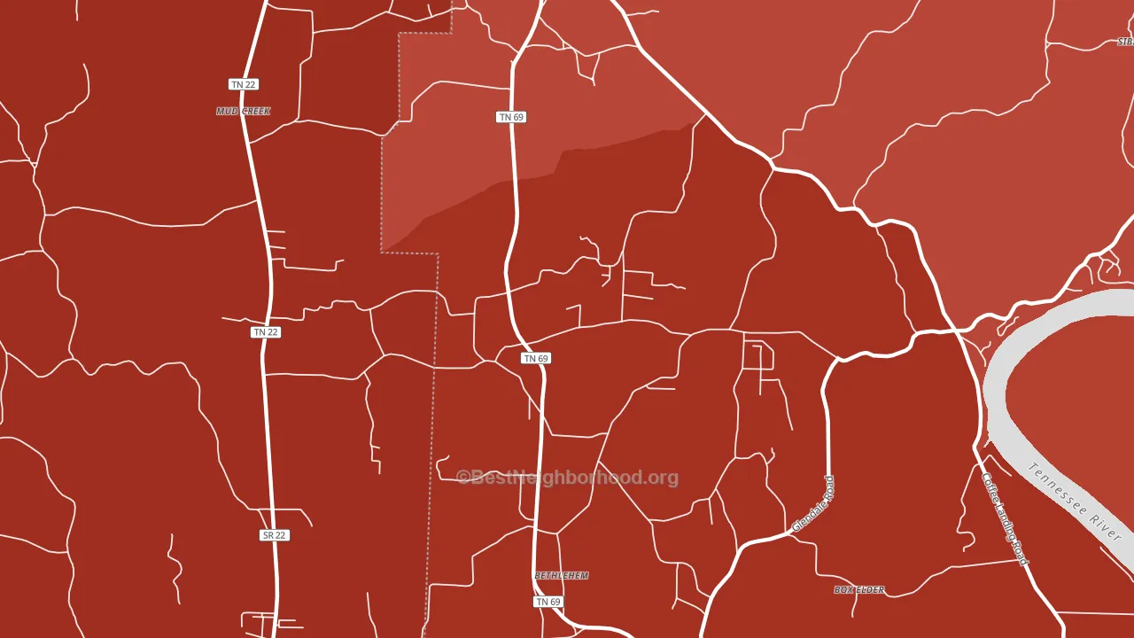 Bethlehem, TN block-group political-lean map