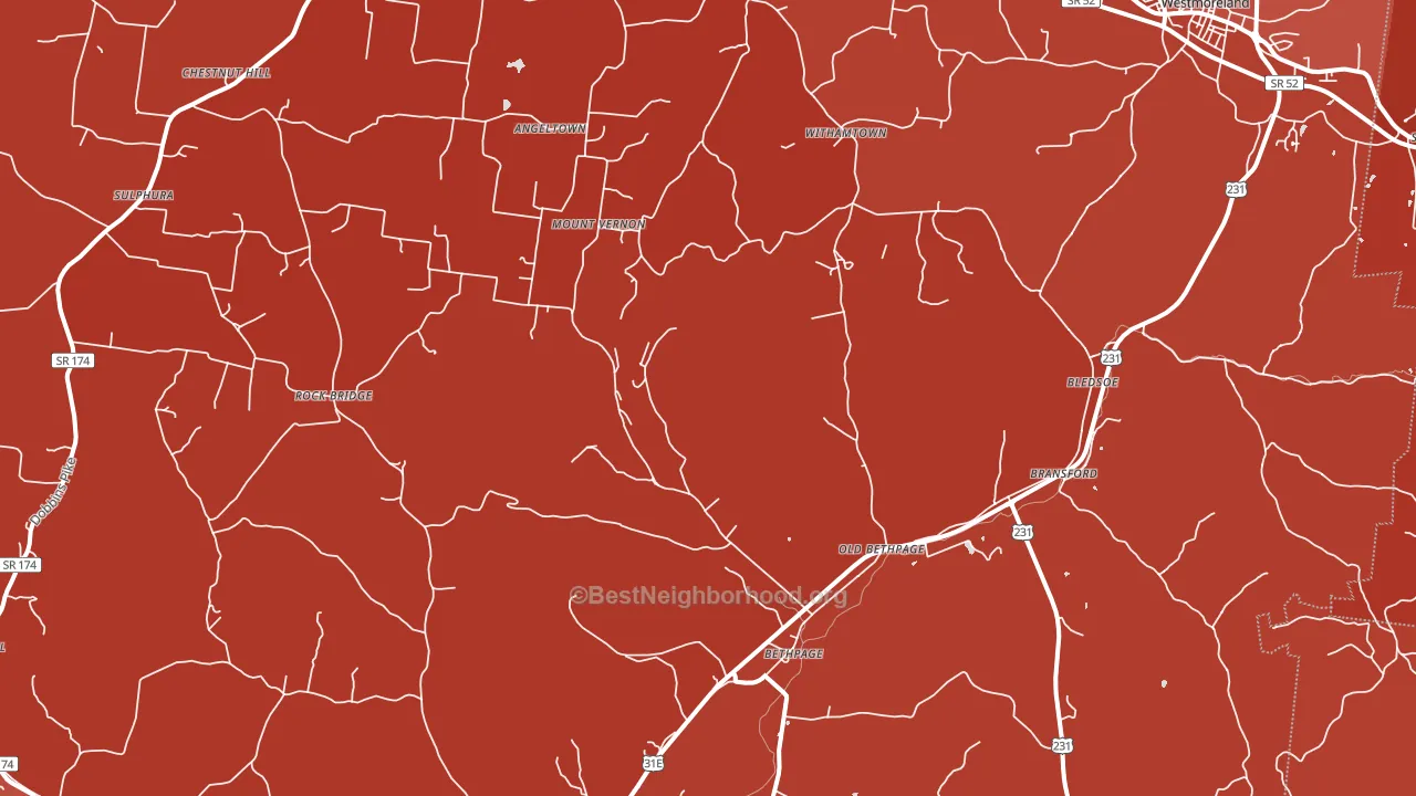 Bethpage, TN block-group political-lean map