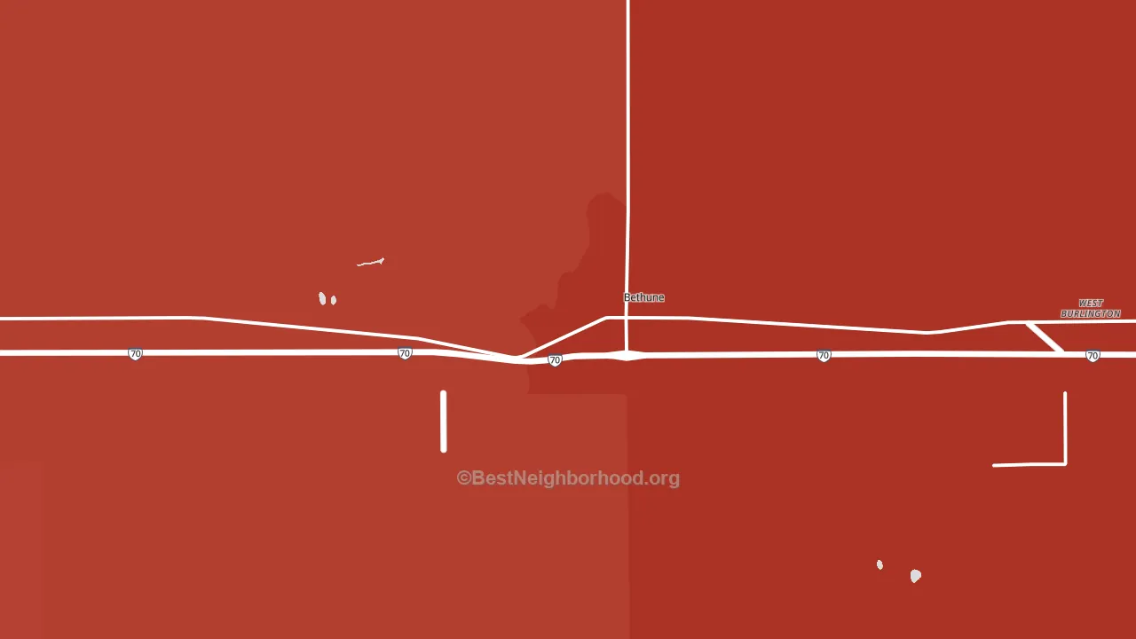 Bethune, CO block-group political-lean map