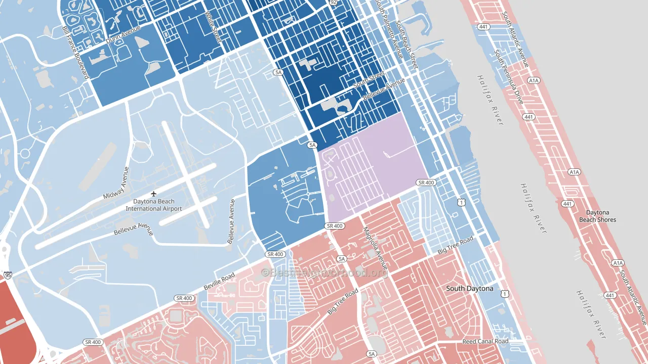 Bethune Grant, Daytona Beach, FL block-group political-lean map