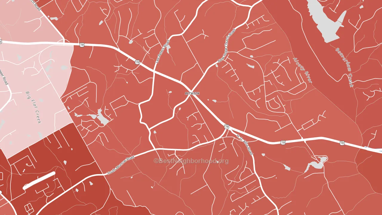 Between, GA block-group political-lean map