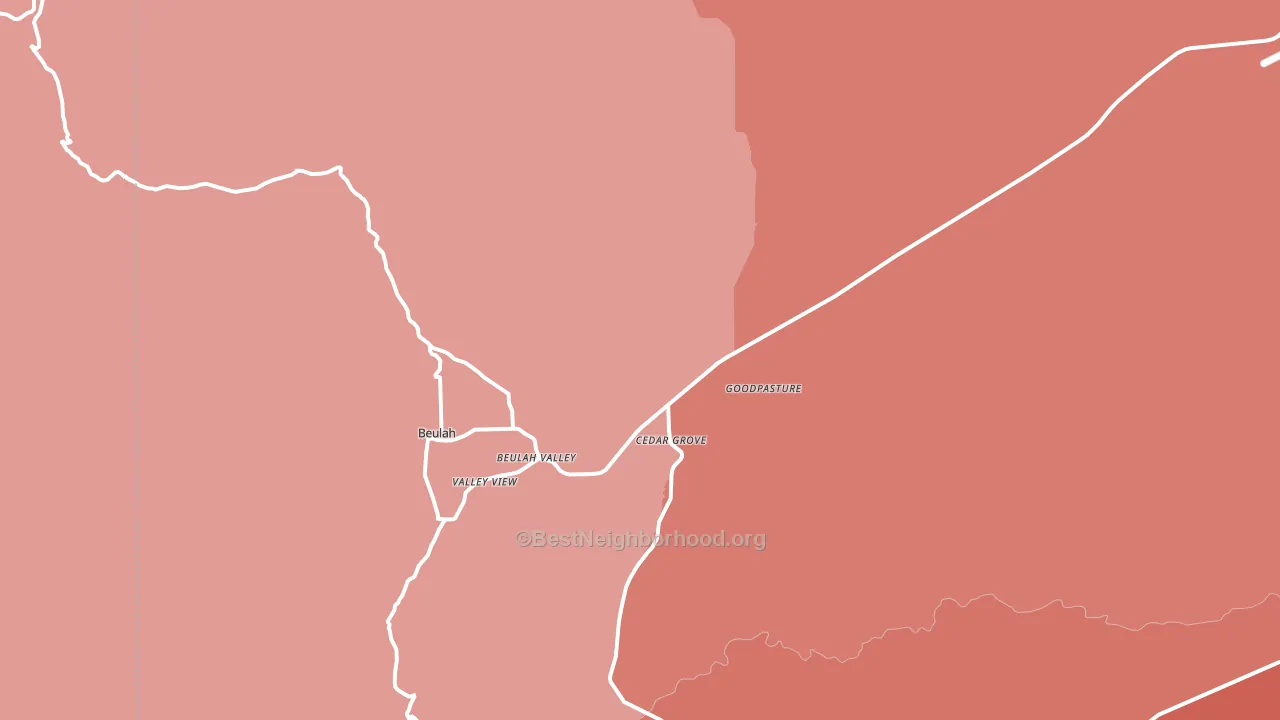 Beulah, CO block-group political-lean map