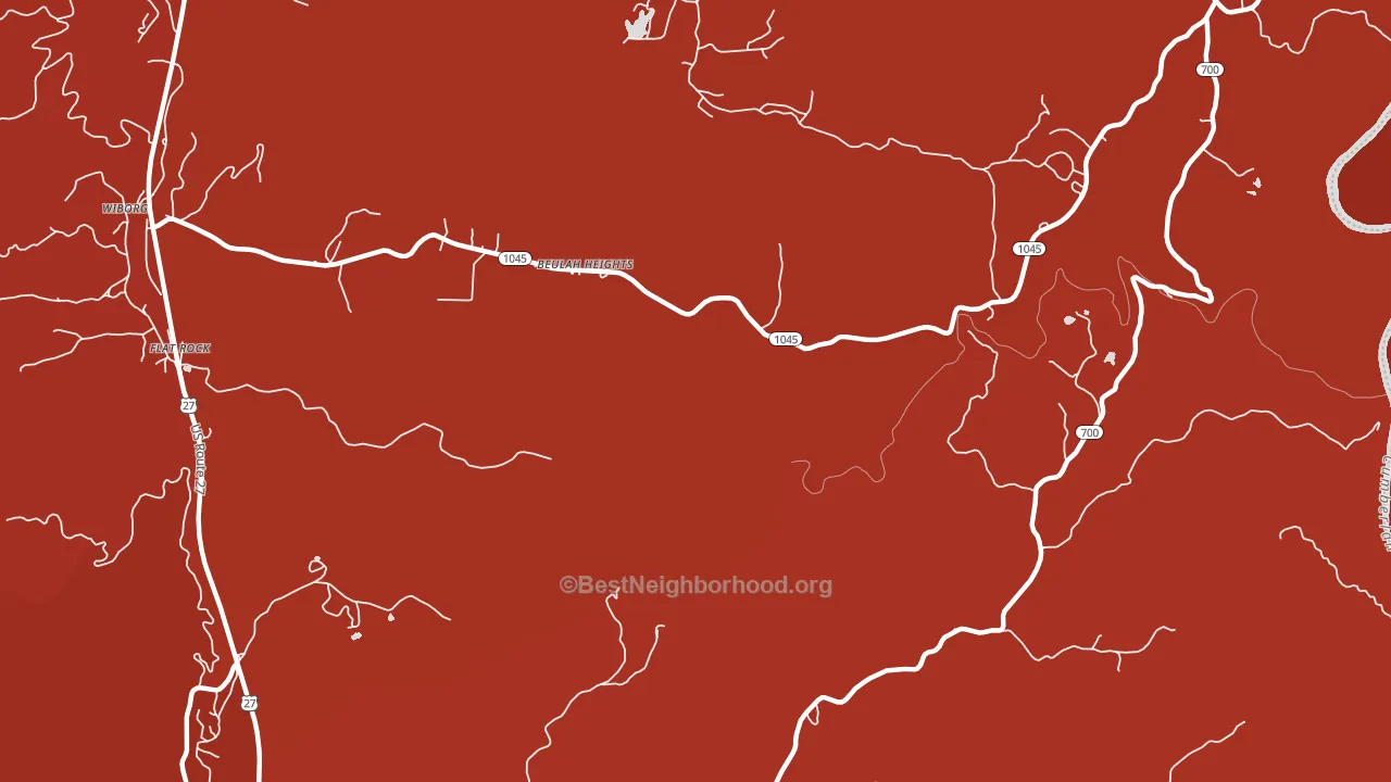 Beulah Heights, KY block-group political-lean map