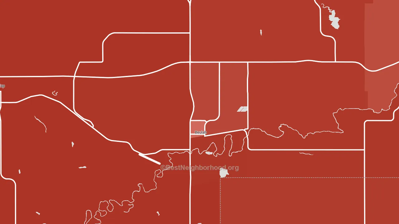 Beulah, ND block-group political-lean map