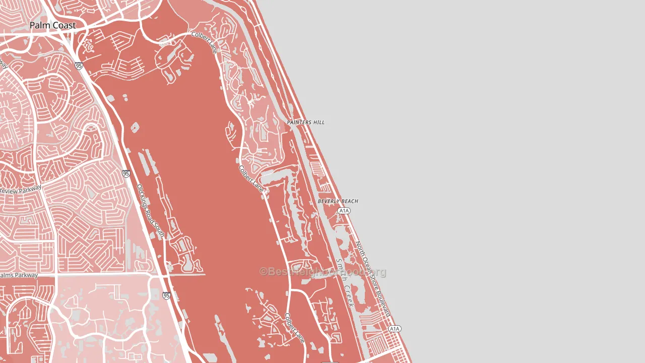 Beverly Beach, FL block-group political-lean map