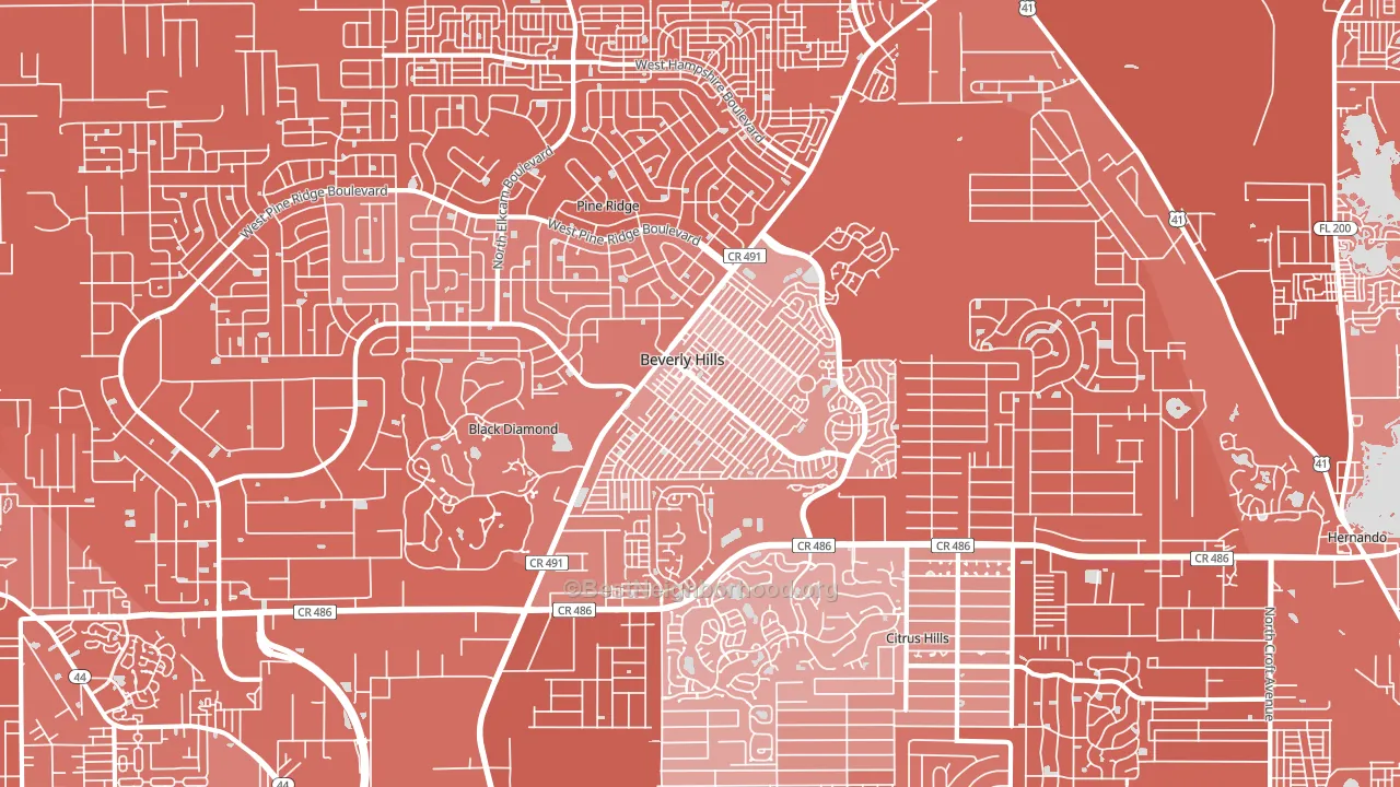 Beverly Hills, FL block-group political-lean map