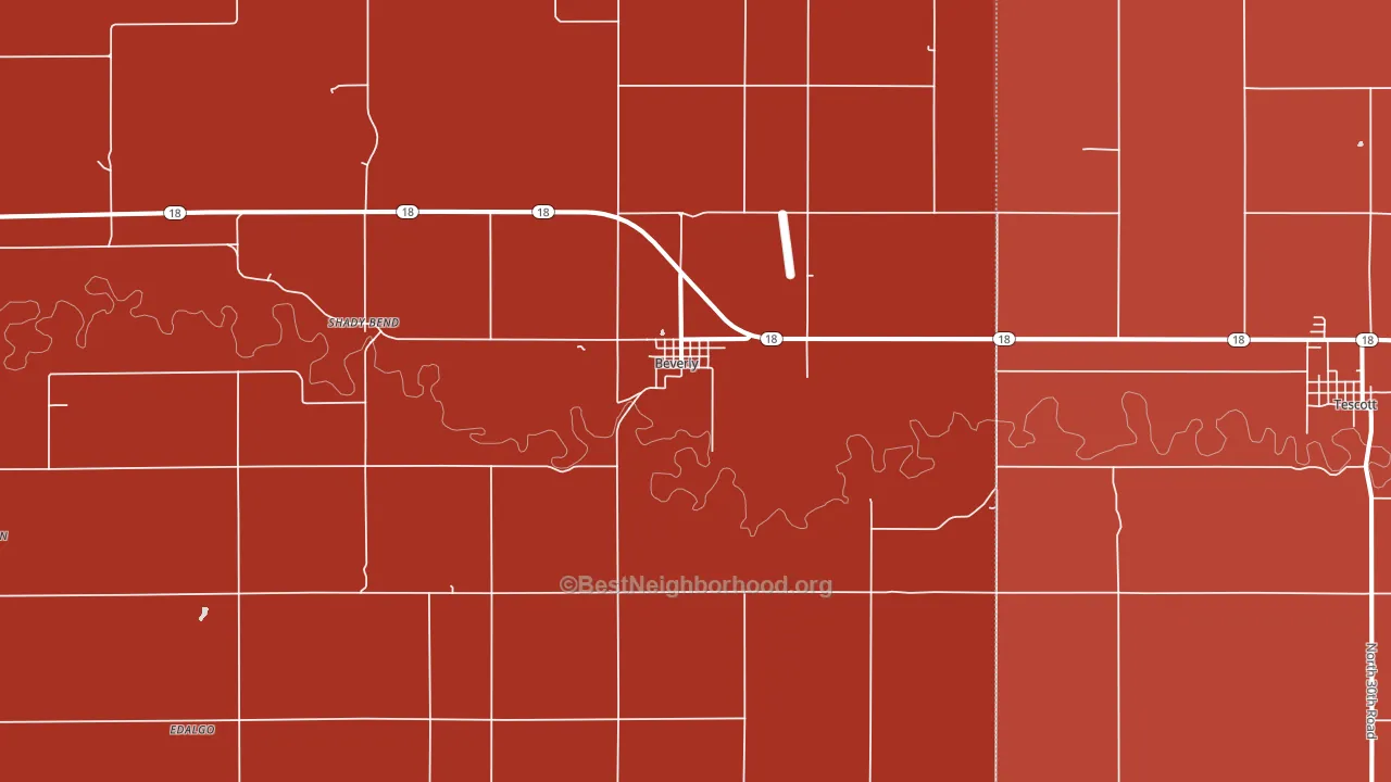 Beverly, KS block-group political-lean map