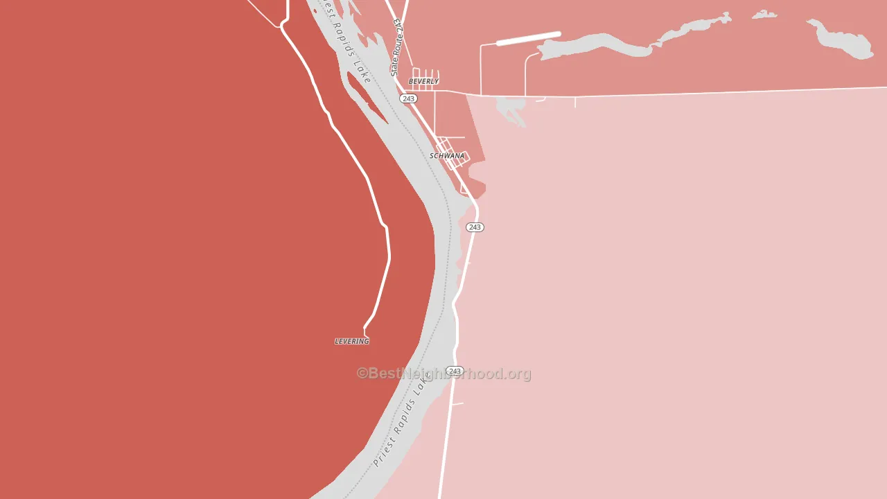Beverly, WA block-group political-lean map