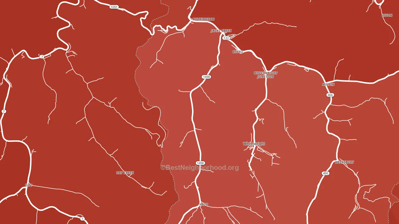 Bevinsville, KY block-group political-lean map