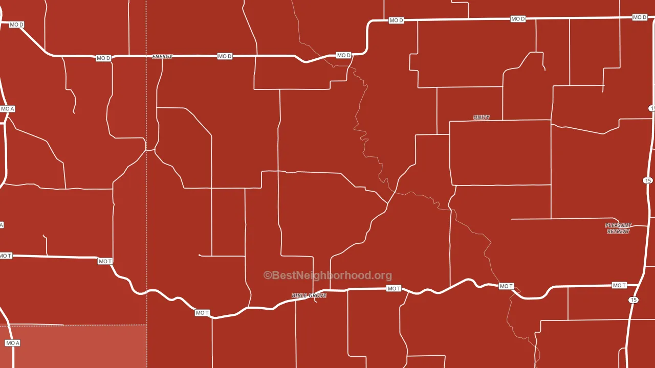 Bible Grove, MO block-group political-lean map