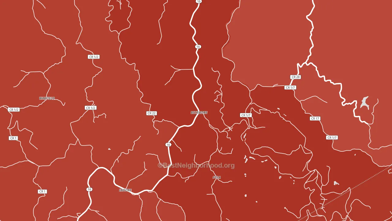 Bickmore, WV block-group political-lean map