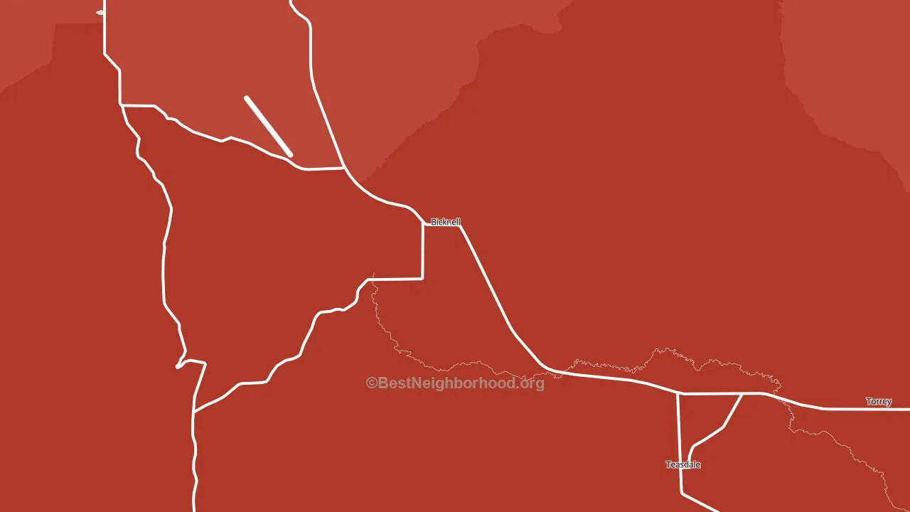 Bicknell, UT block-group political-lean map