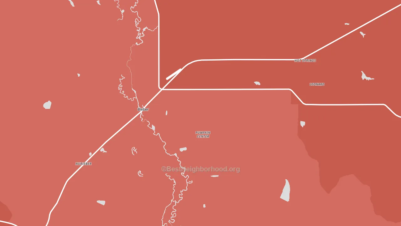 Bieber, CA block-group political-lean map