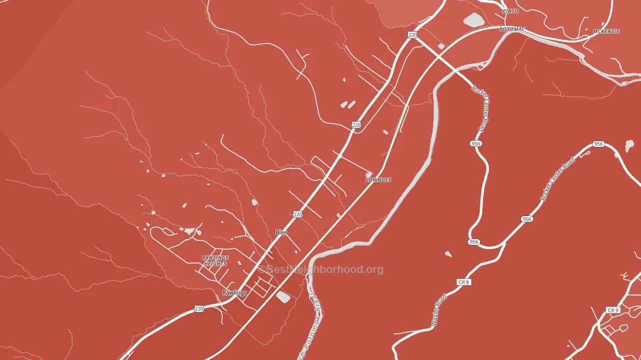 Bier, MD block-group political-lean map