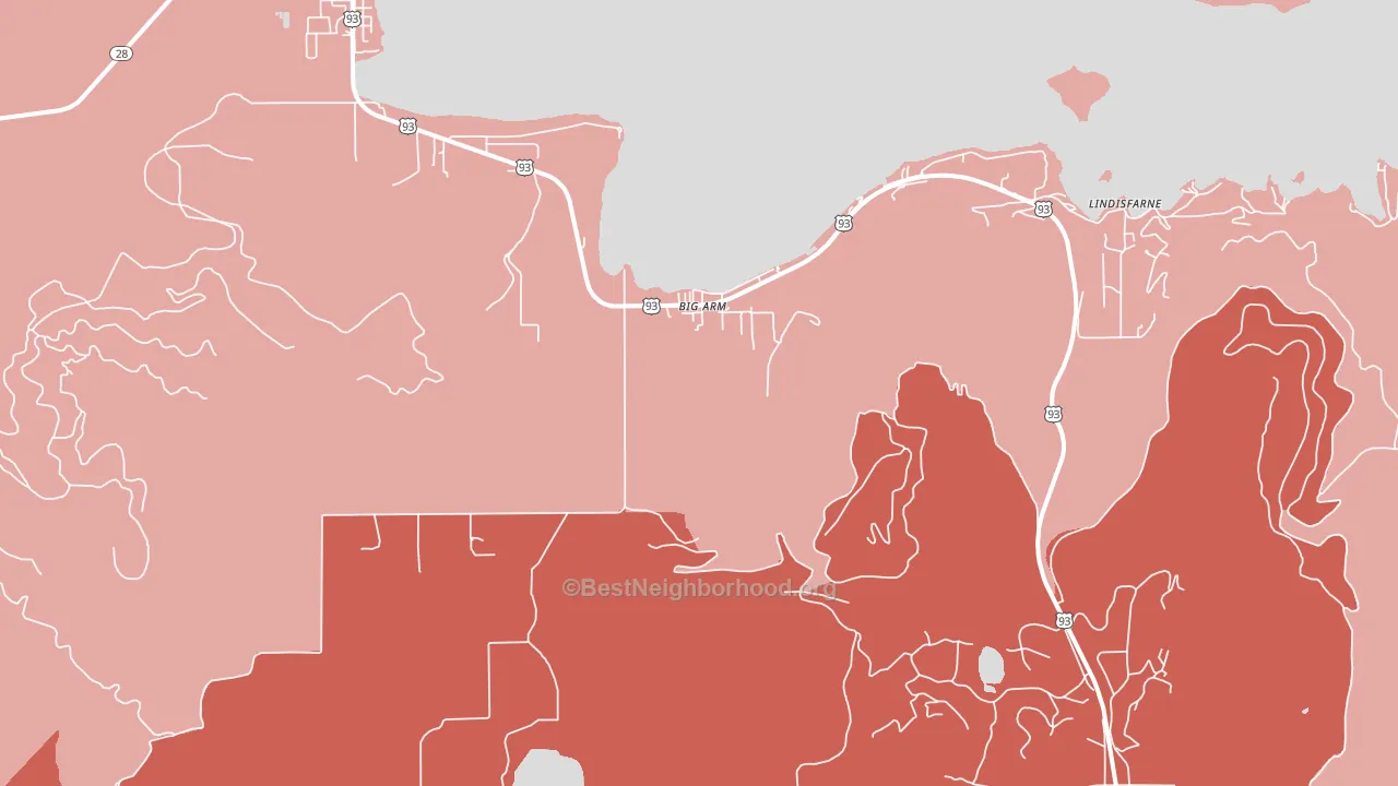 Big Arm, MT block-group political-lean map