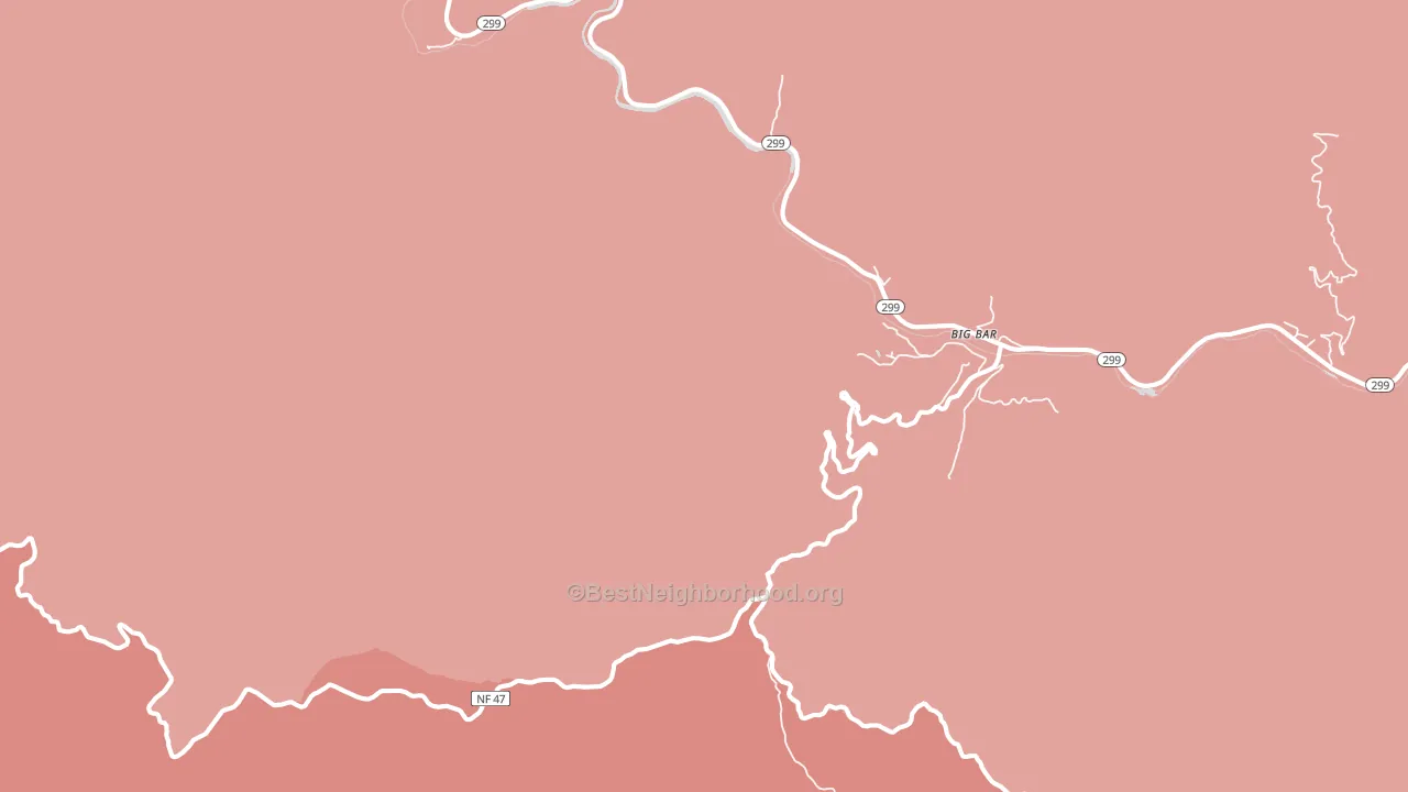 Big Bar, CA block-group political-lean map