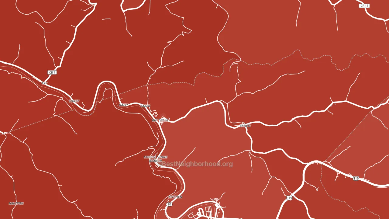 Big Creek, WV block-group political-lean map