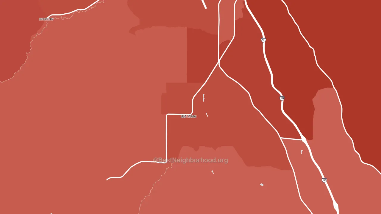 Big Horn, WY block-group political-lean map