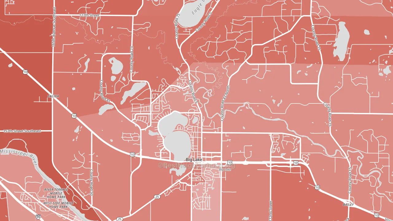 Big Lake, MN block-group political-lean map