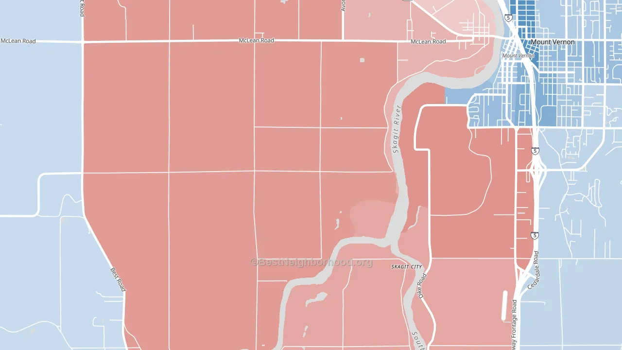 Big Lake, WA block-group political-lean map