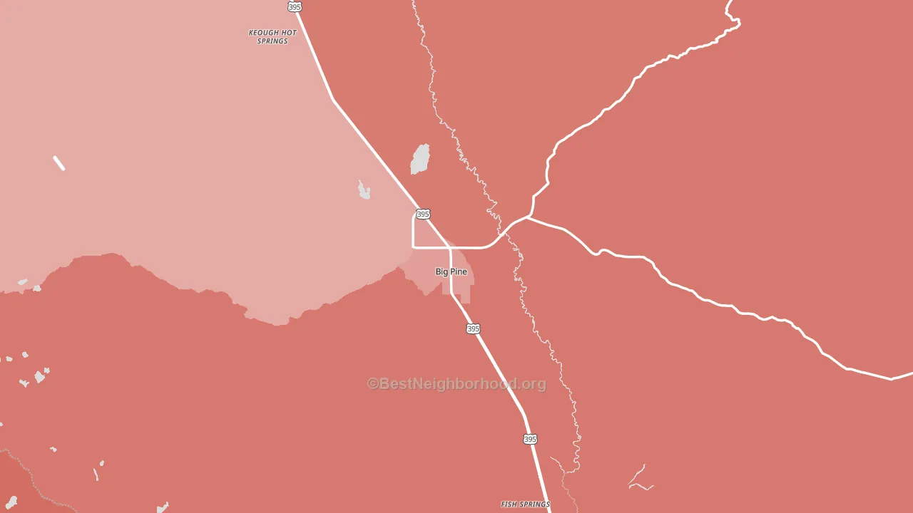 Big Pine, CA block-group political-lean map