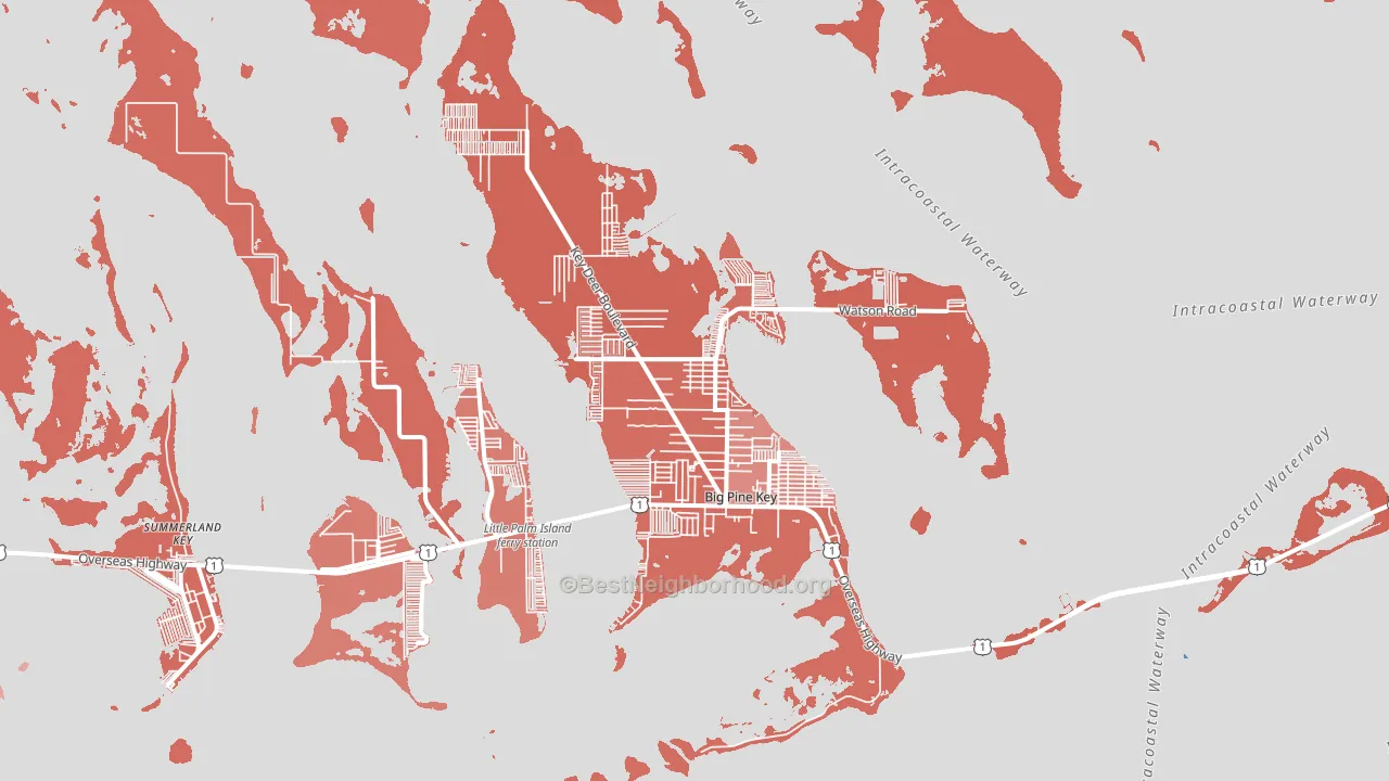 Big Pine Key, FL block-group political-lean map