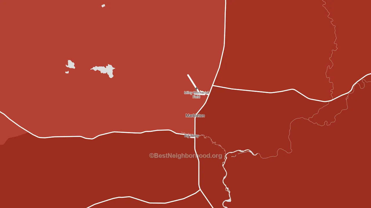 Big Piney, WY block-group political-lean map